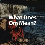 Man by river doing a sound meditation and Om